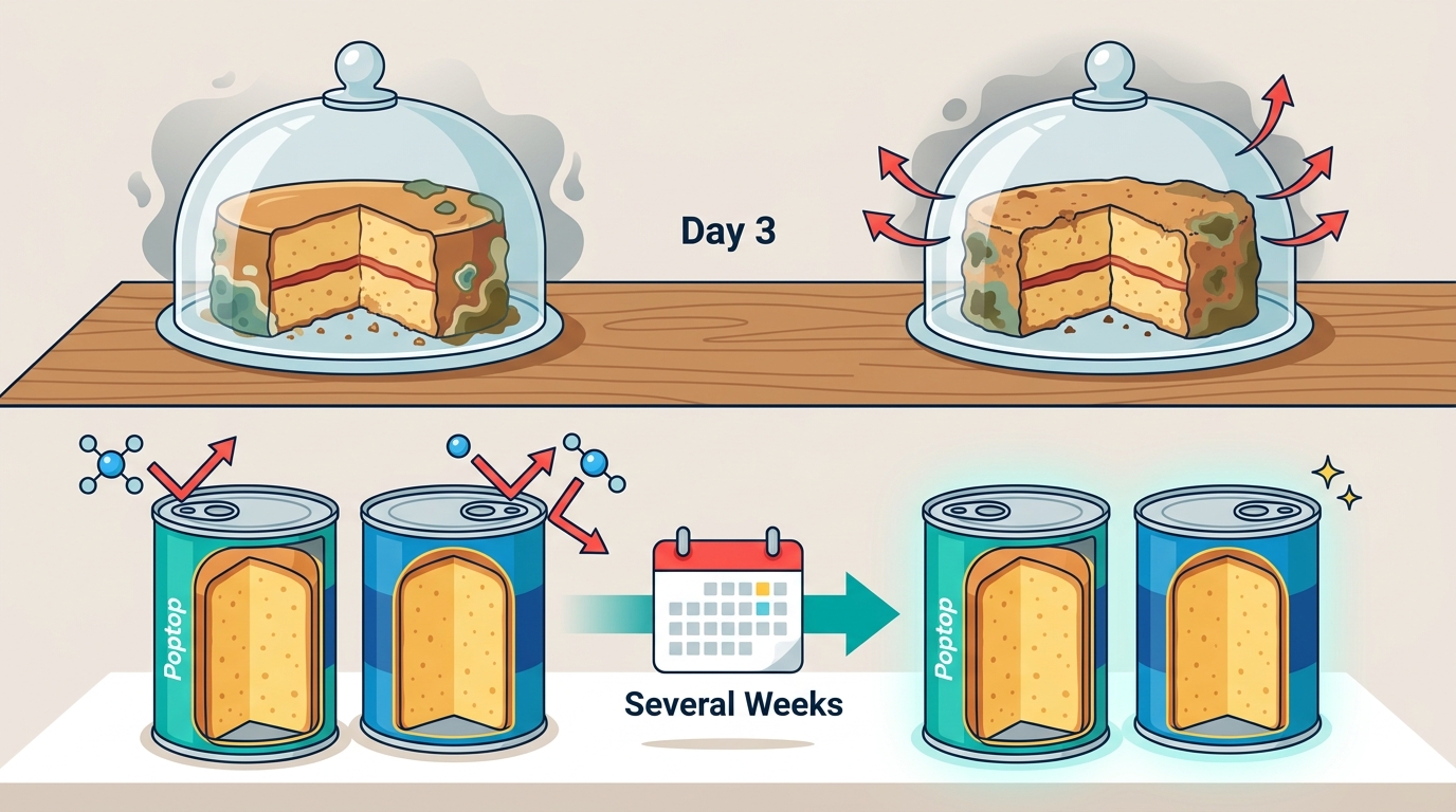 Cake in a Can vs. Traditional Cake: Shelf Life & Freshness