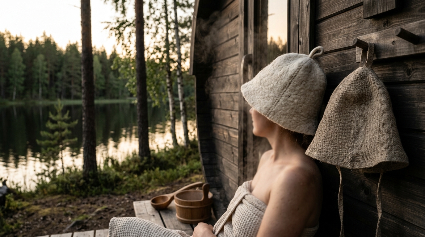 Buy Natural Sauna Hats: Pure Wool & Mesh Options