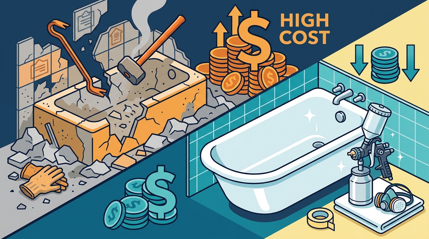 Tub Reglazing vs Replacement Savings in Corona CA | Excellence
