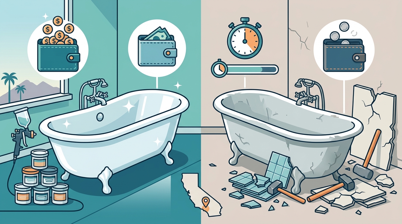 Tub Reglazing vs Replacement Cost Savings in Corona CA