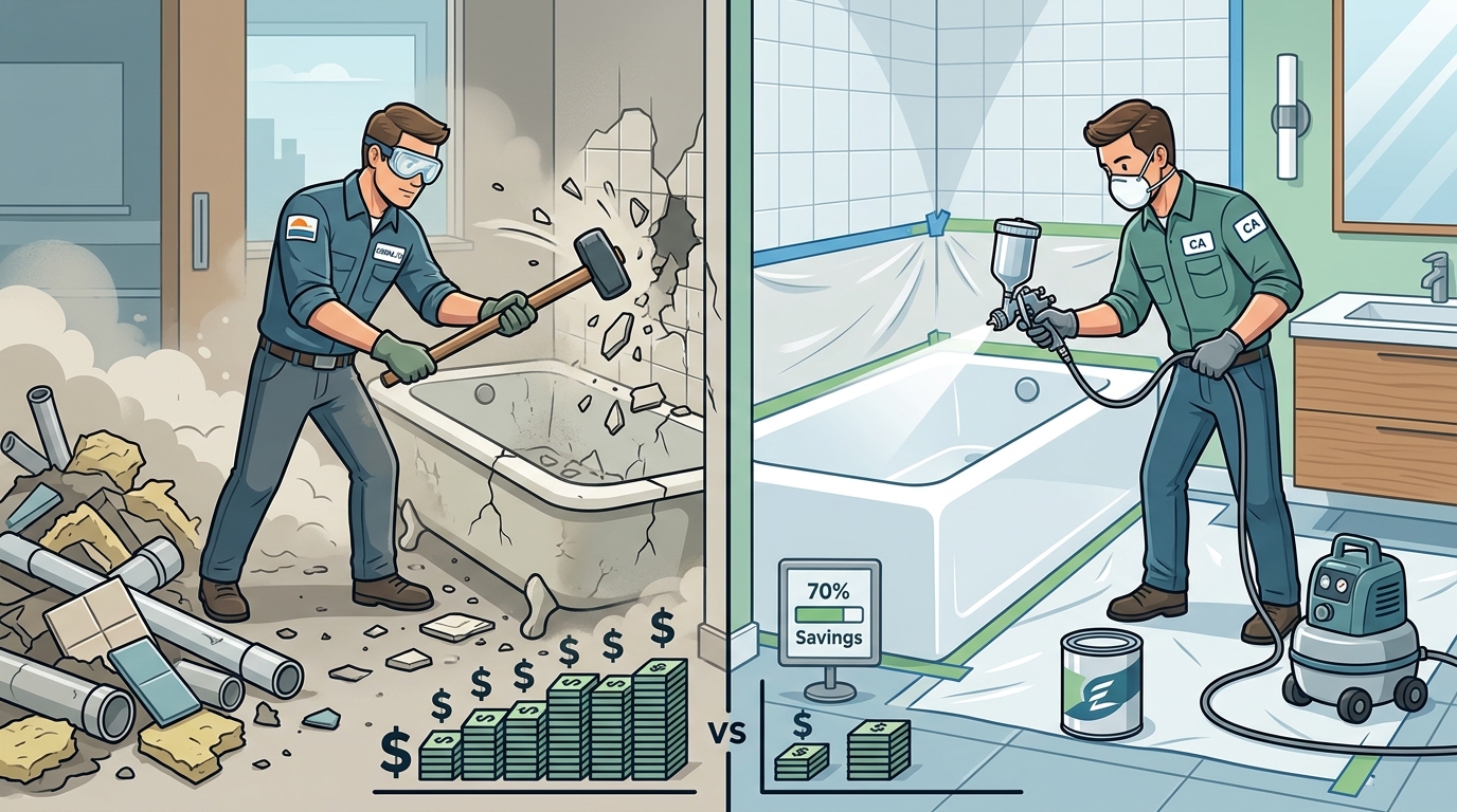 Tub Reglazing vs Replacement Savings in Corona CA