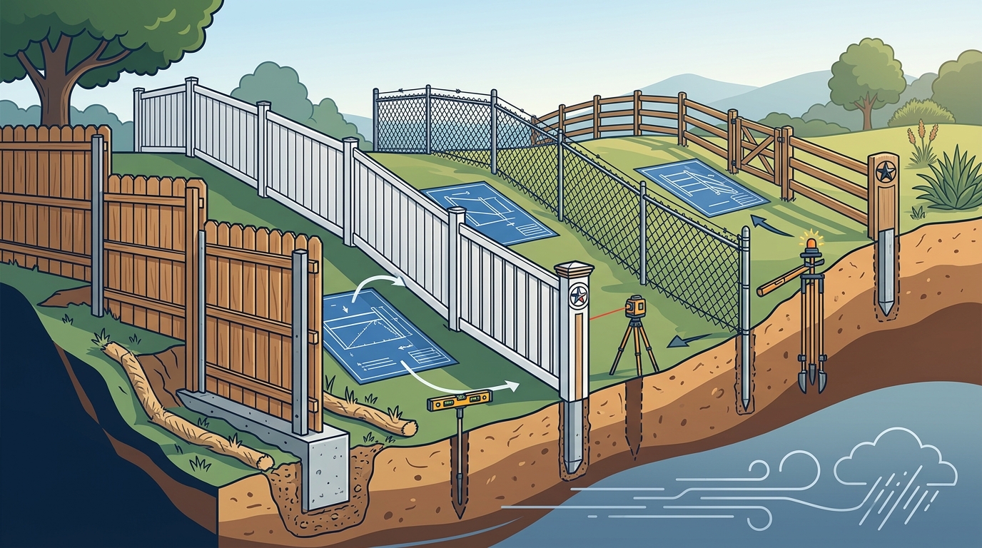 Best Fences for Uneven Terrain in Fort Bend County | Superior F