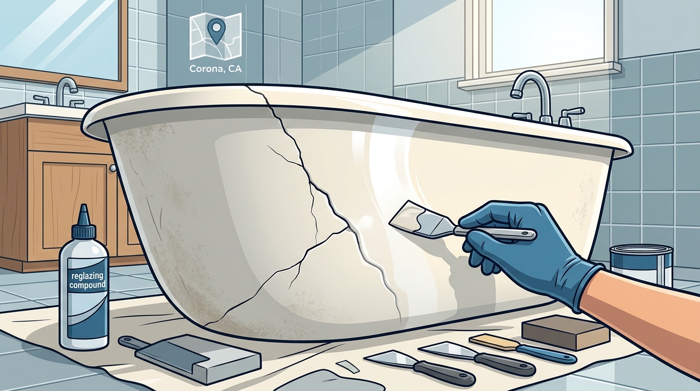 Who Repairs Cracked Fiberglass Tubs in Corona CA?