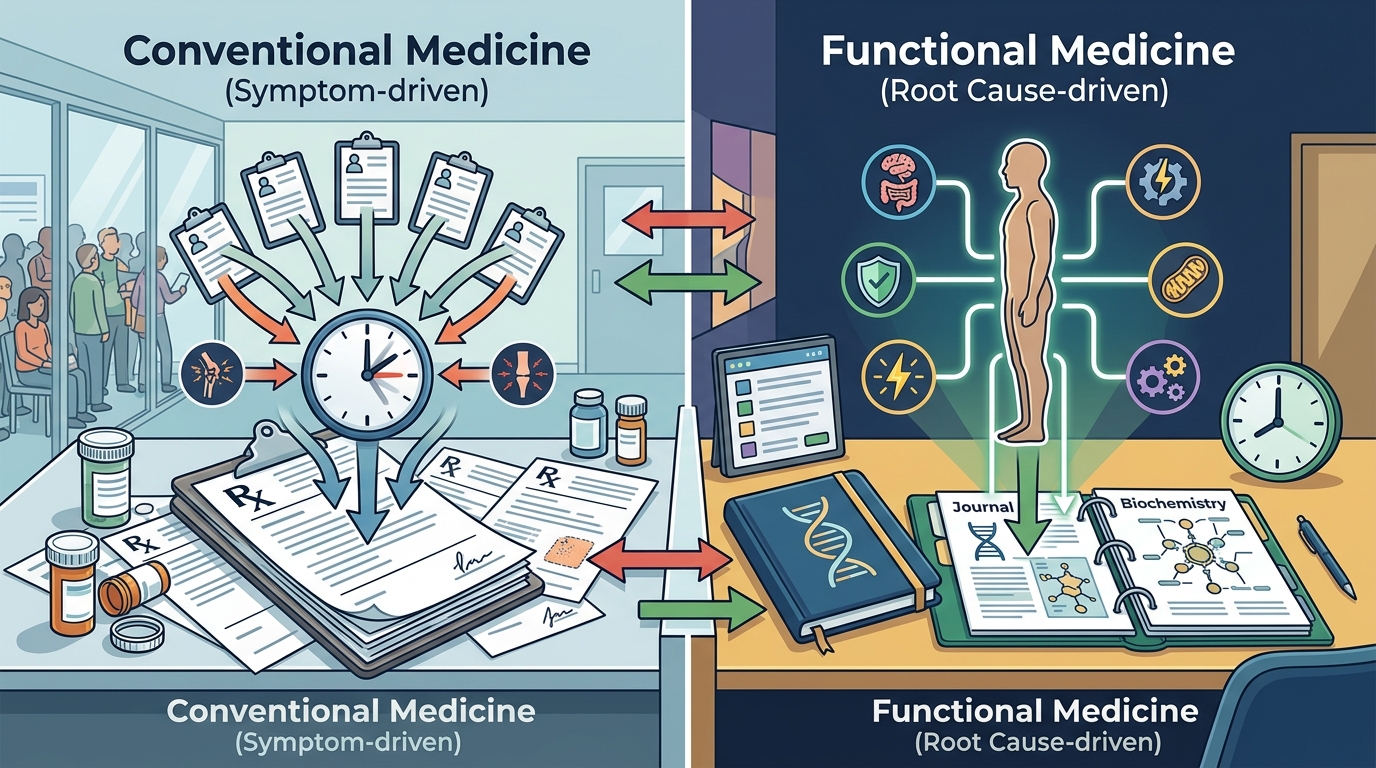 Functional vs Conventional Medicine: Root Cause vs Symptoms