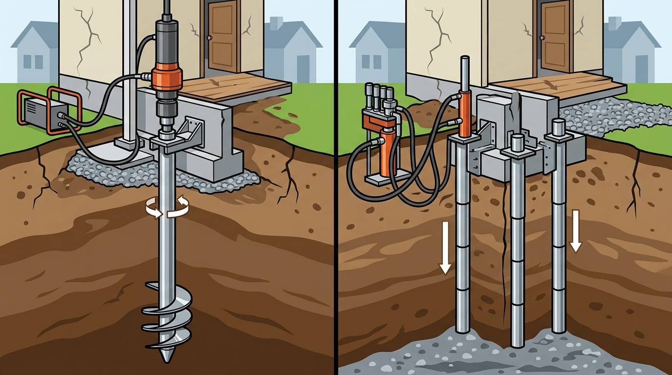 Helical Piles vs. Push Piers: Which Foundation Repair Method Is?