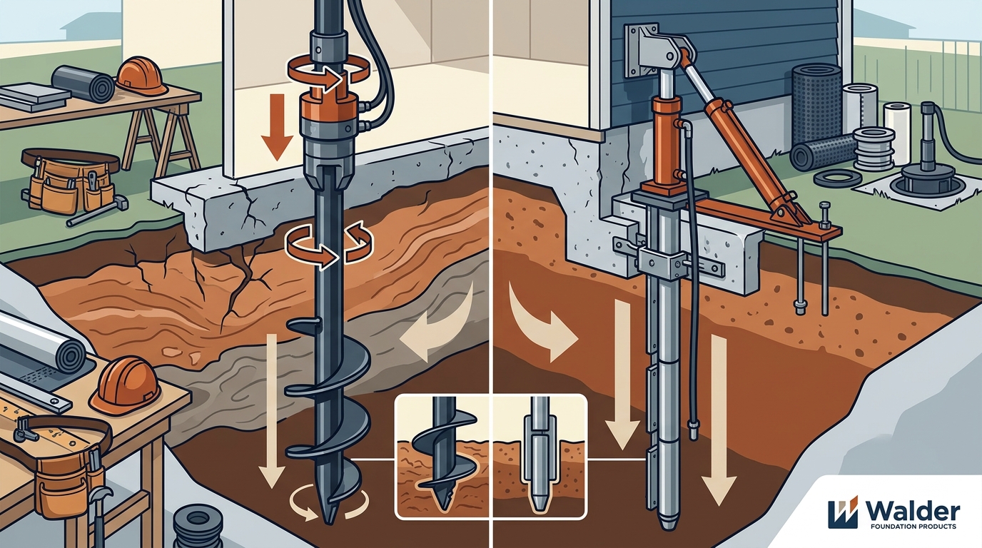 Helical Piles vs. Push Piers: Which Foundation Repair Method Is?