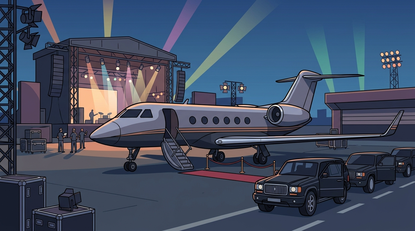 Booking Private Jets for Concerts & Entertainment Events