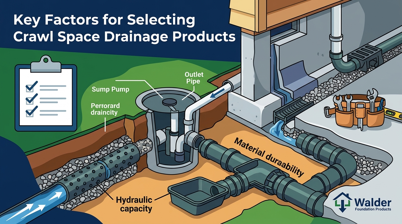 Key Factors for Selecting Crawl Space Drainage Products