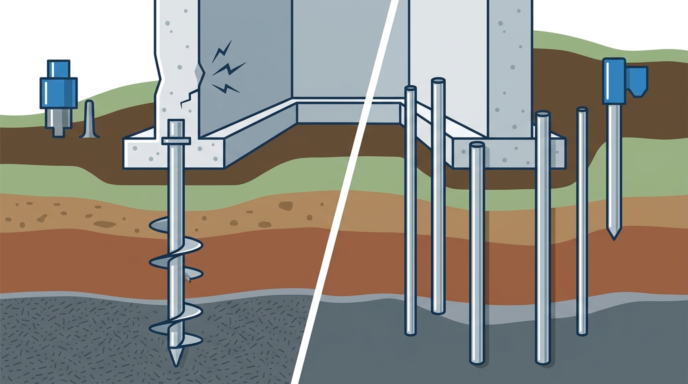 Helical Piles vs. Push Piers: Foundation Repair Advantages