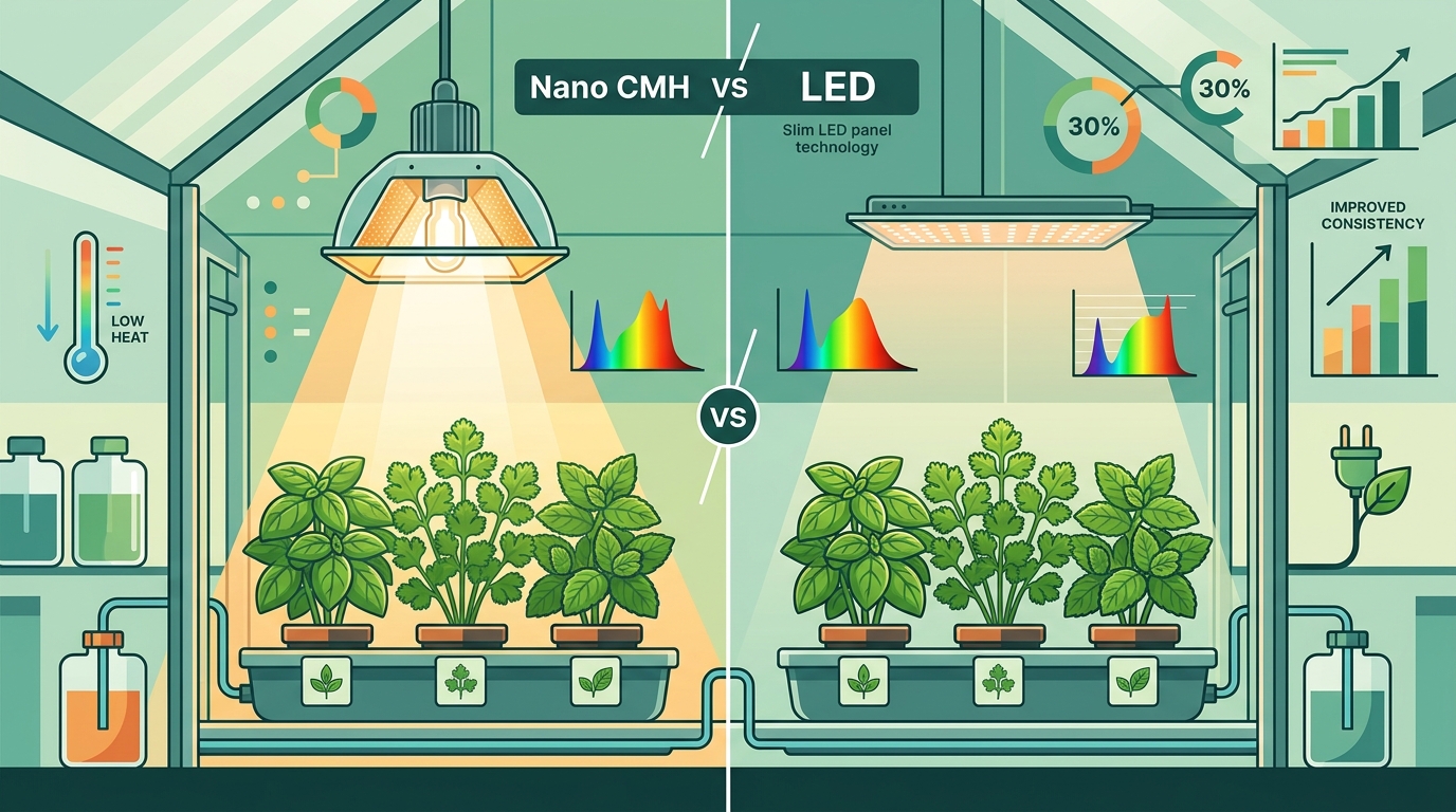 Best Indoor Grow Light for Herbs: Nano CMH vs LED