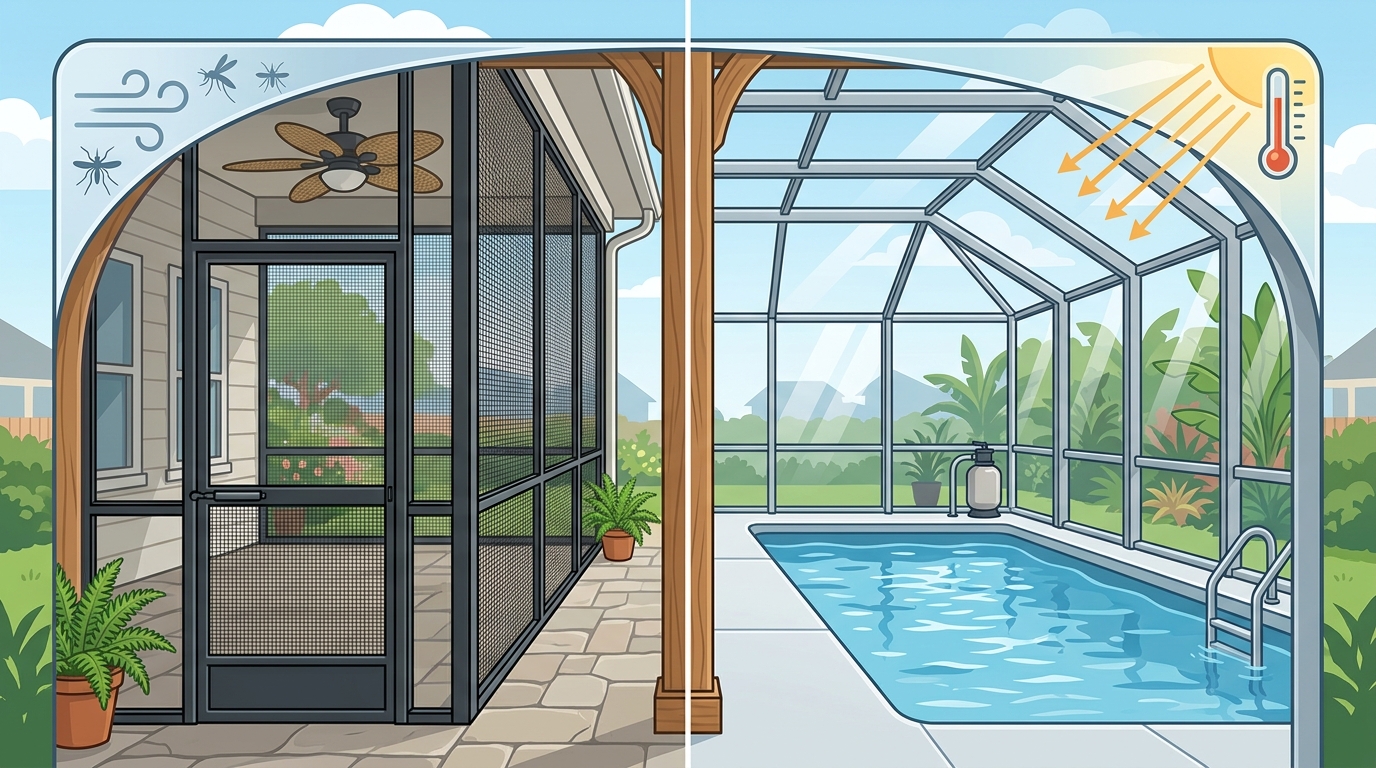 Pool Enclosure vs. Screened Enclosure: Which Is Right for You?