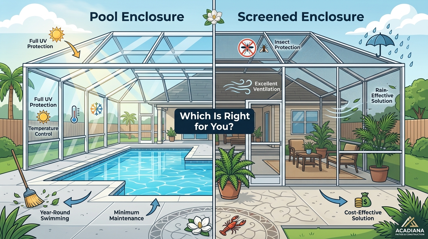 Pool Enclosure vs. Screened Enclosure: Which Is Right for You?