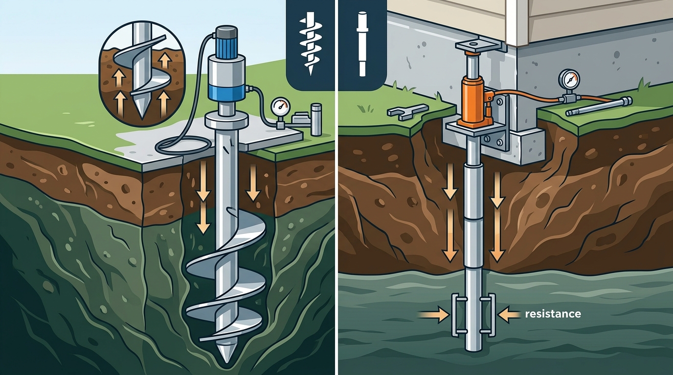 Helical Piles vs. Push Piers: Which Foundation Repair Method is?