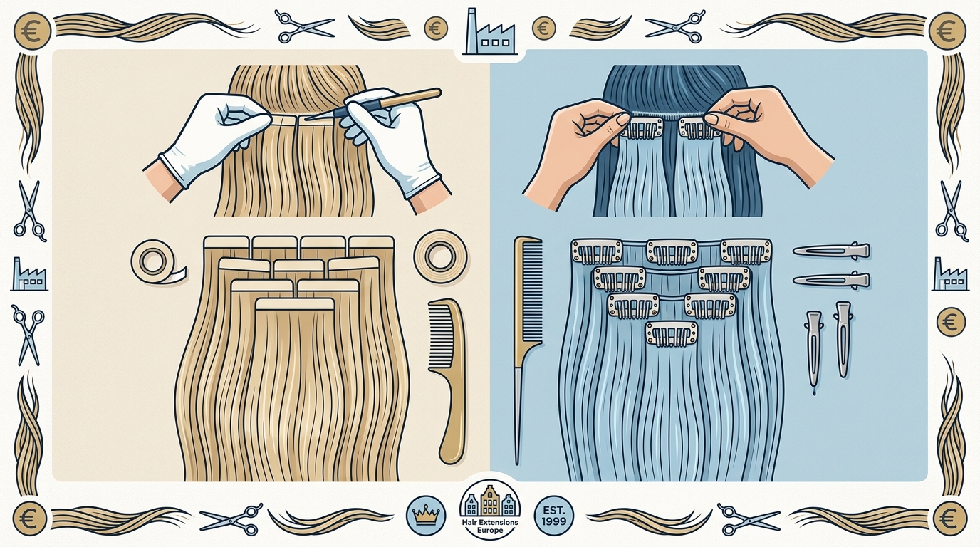 Tape-In vs Clip-In Extensions: Key Differences & Guide