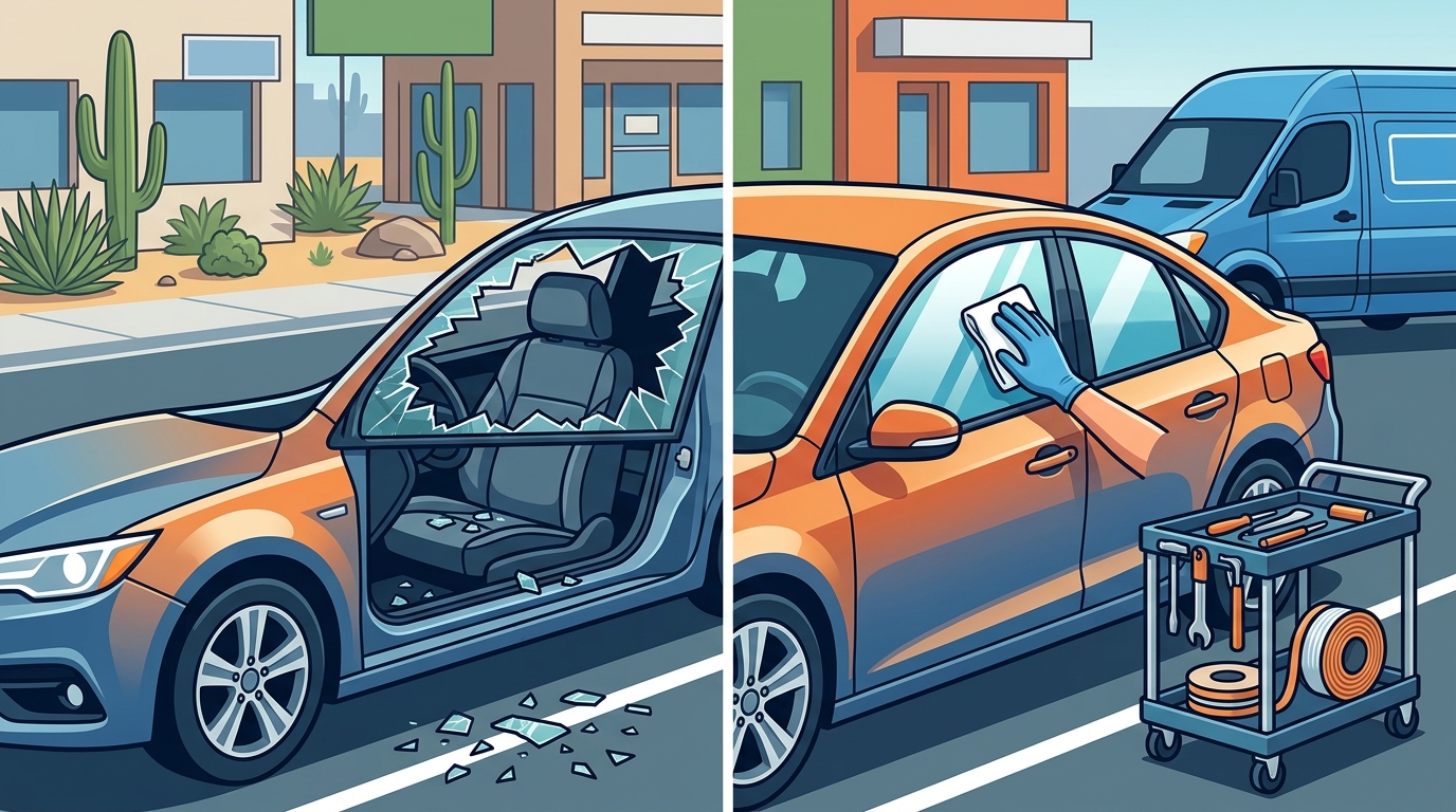 Same-Day Side & Rear Window Replacement in Tucson After Break-In