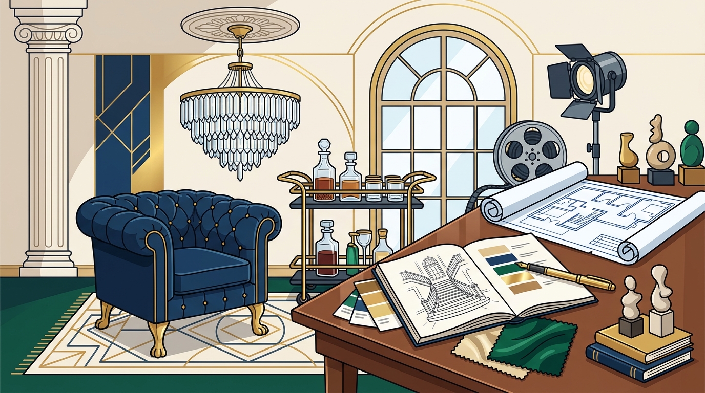 Hollywood Glamour & American Elegance in Luxury Interior Design