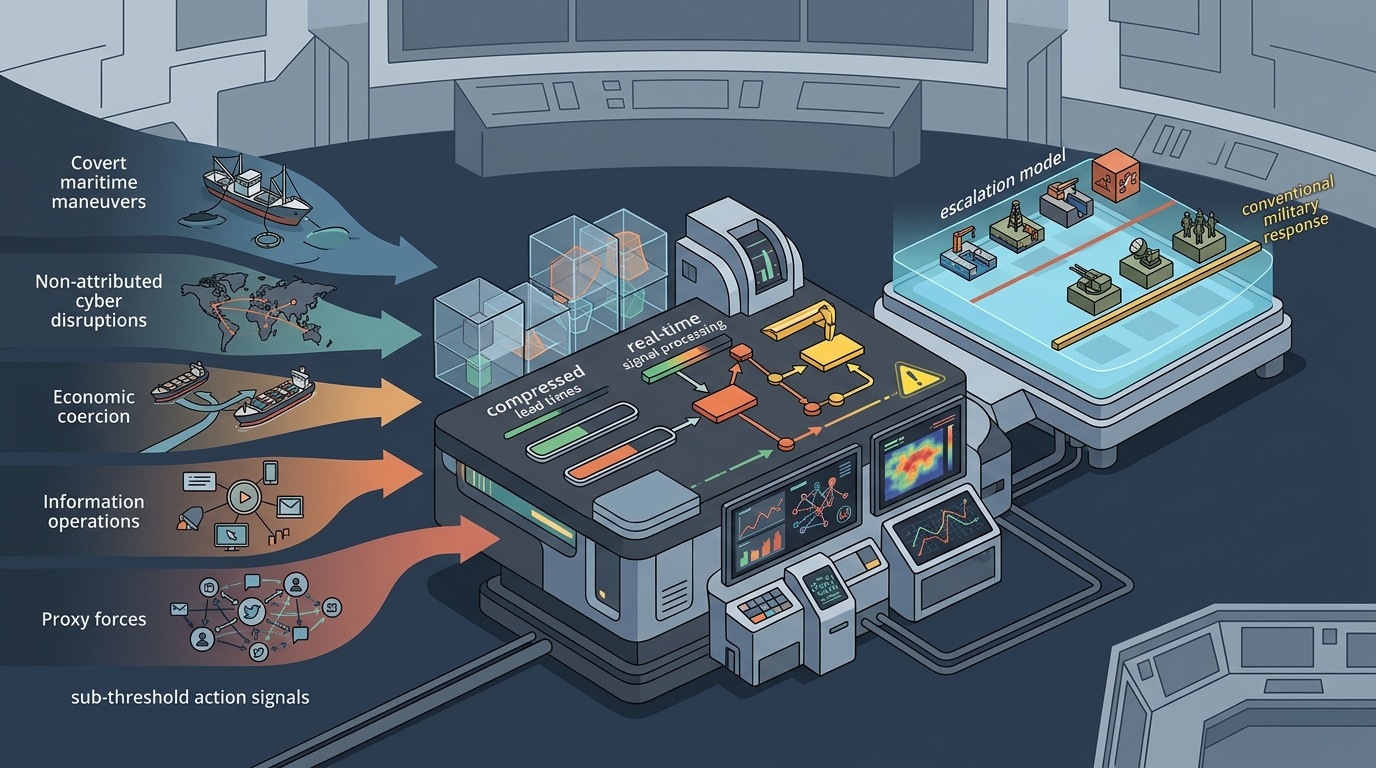 Forecasting Gray-Zone Escalation: COSINT Signals & Crisis Models