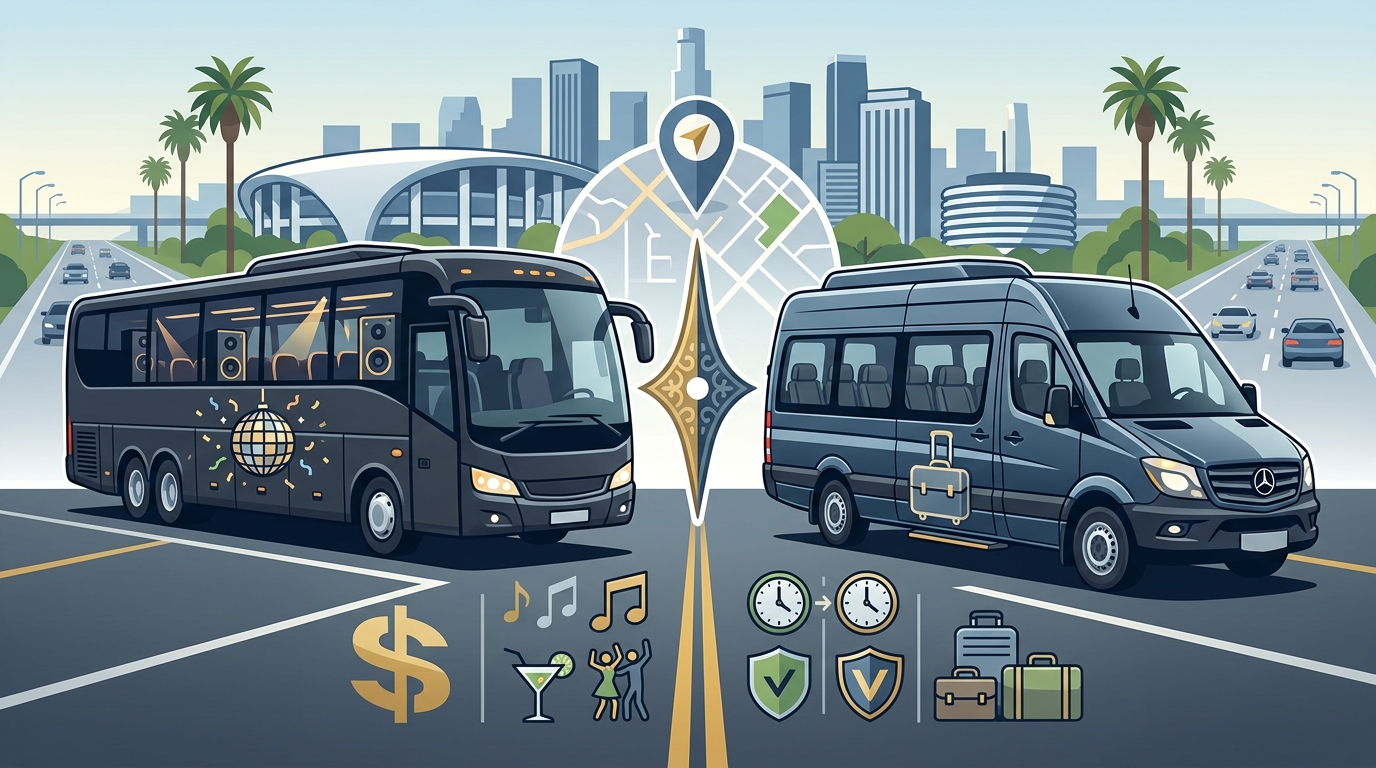 Party Bus vs. Mini Bus vs. Limo: Best LA Group Transport
