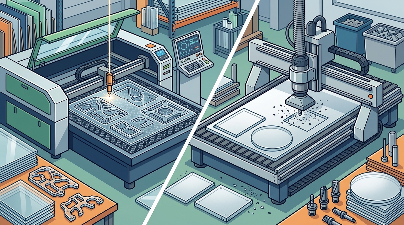 Laser System vs. CNC Router for Large-Scale Acrylic Production