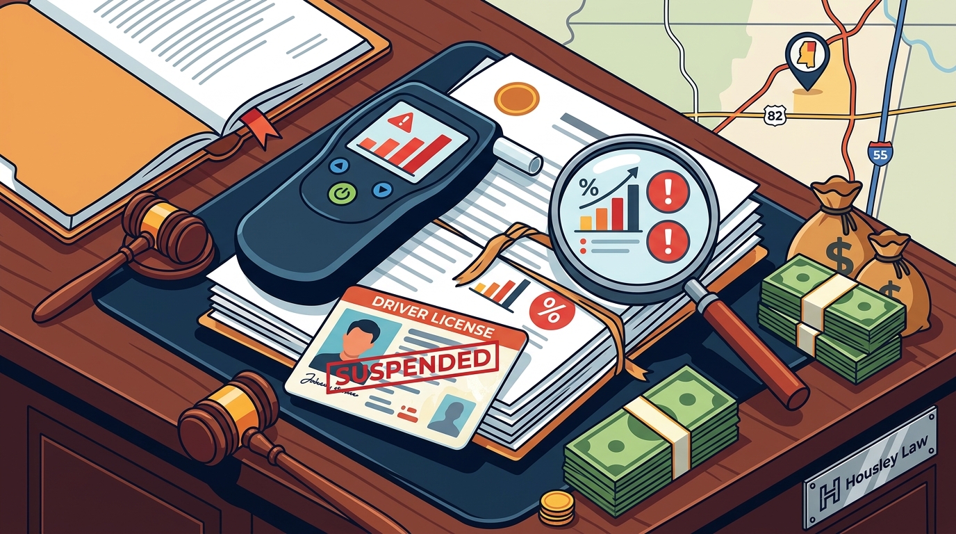 DUI and License Suspension Defense Costs in Northeast MS