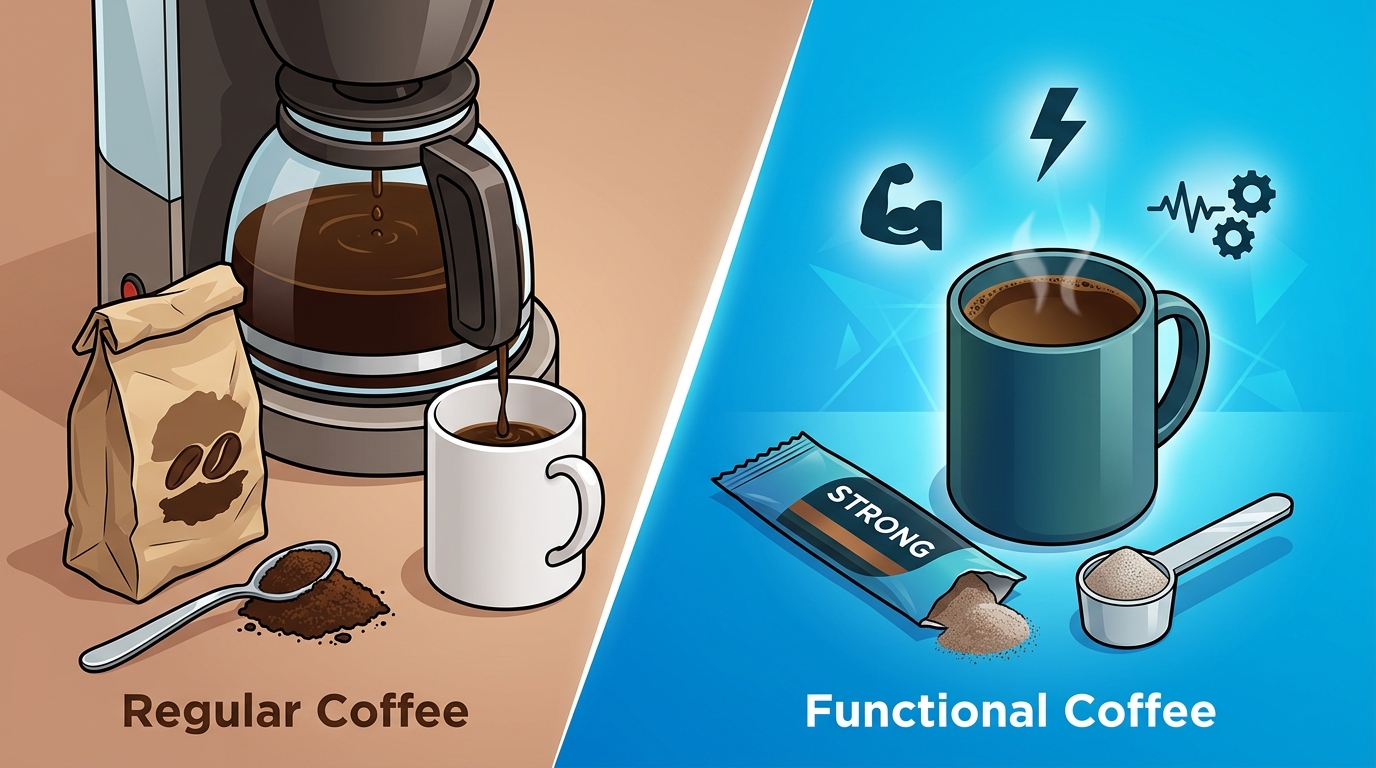 Functional Coffee vs. Regular Coffee: The STRONG Performance Gap