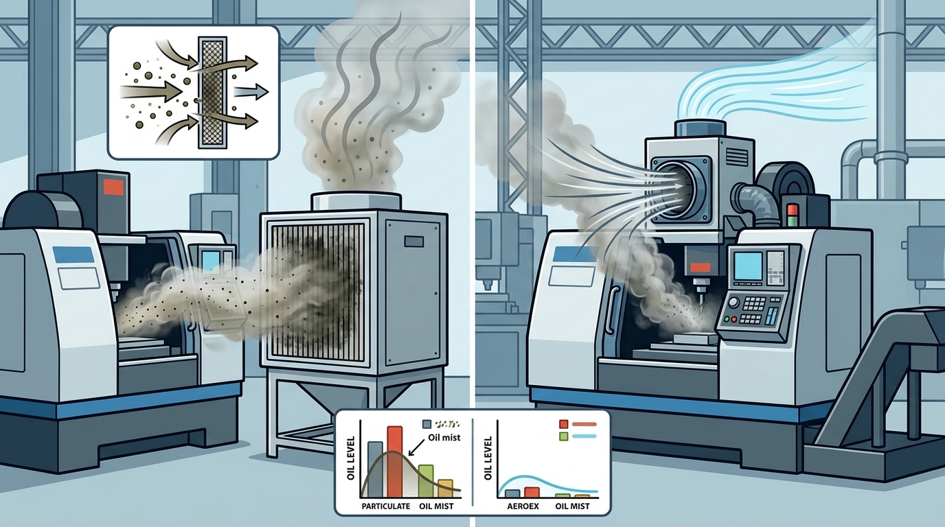 Aeroex vs. Traditional Air Filtration: Industrial Mist & Smoke