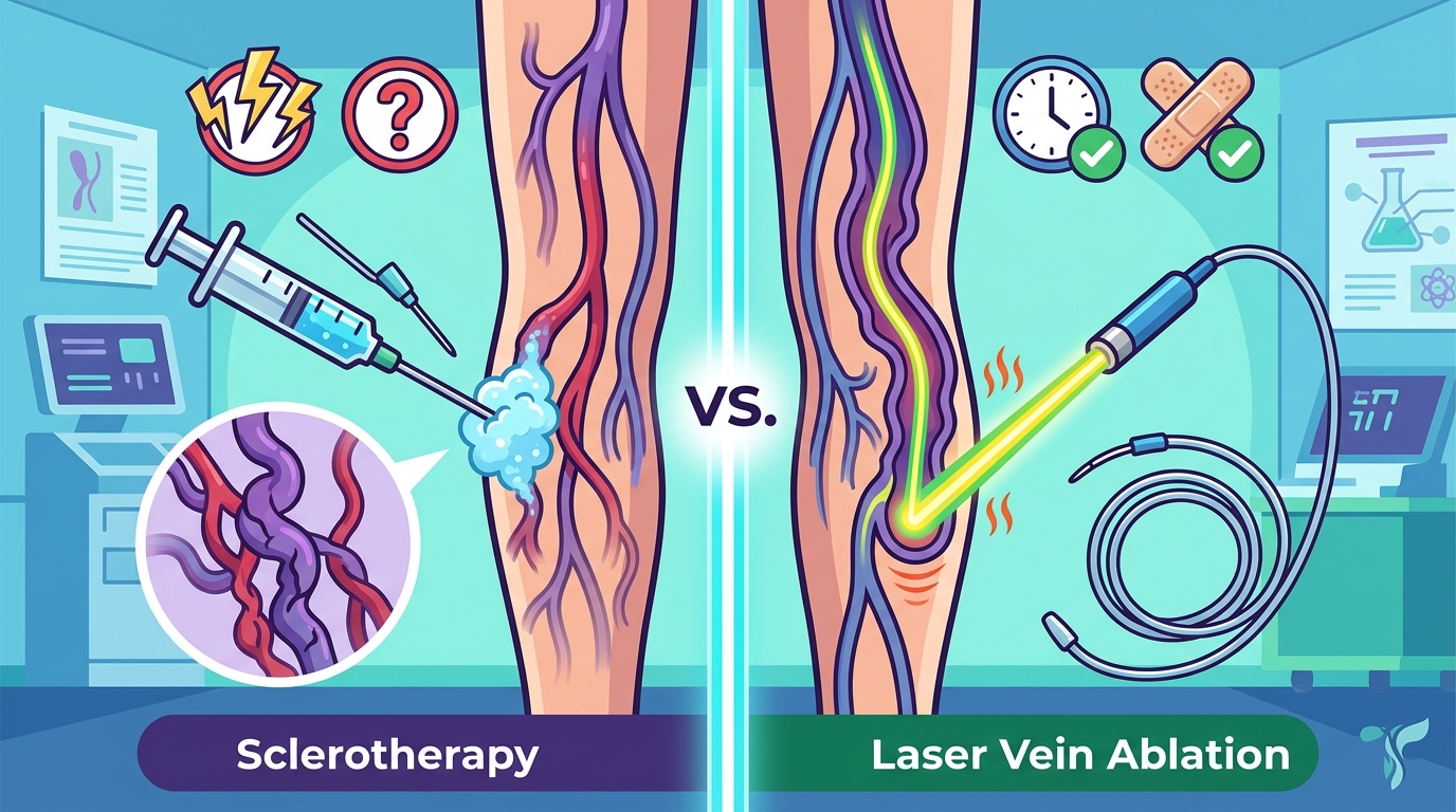 Sclerotherapy vs. Laser Vein Ablation: Myths Debunked