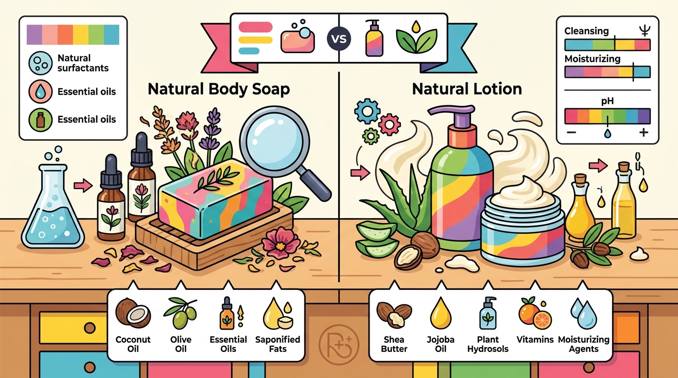 Natural Body Soap vs Lotion: Ingredient Comparison Guide