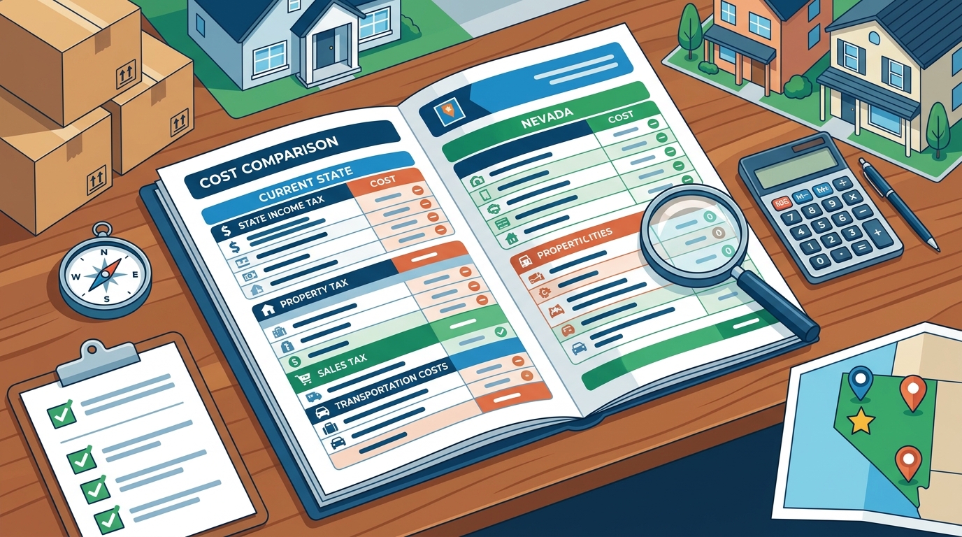 Relocating Buyer's Cost Comparison Worksheet for Nevada
