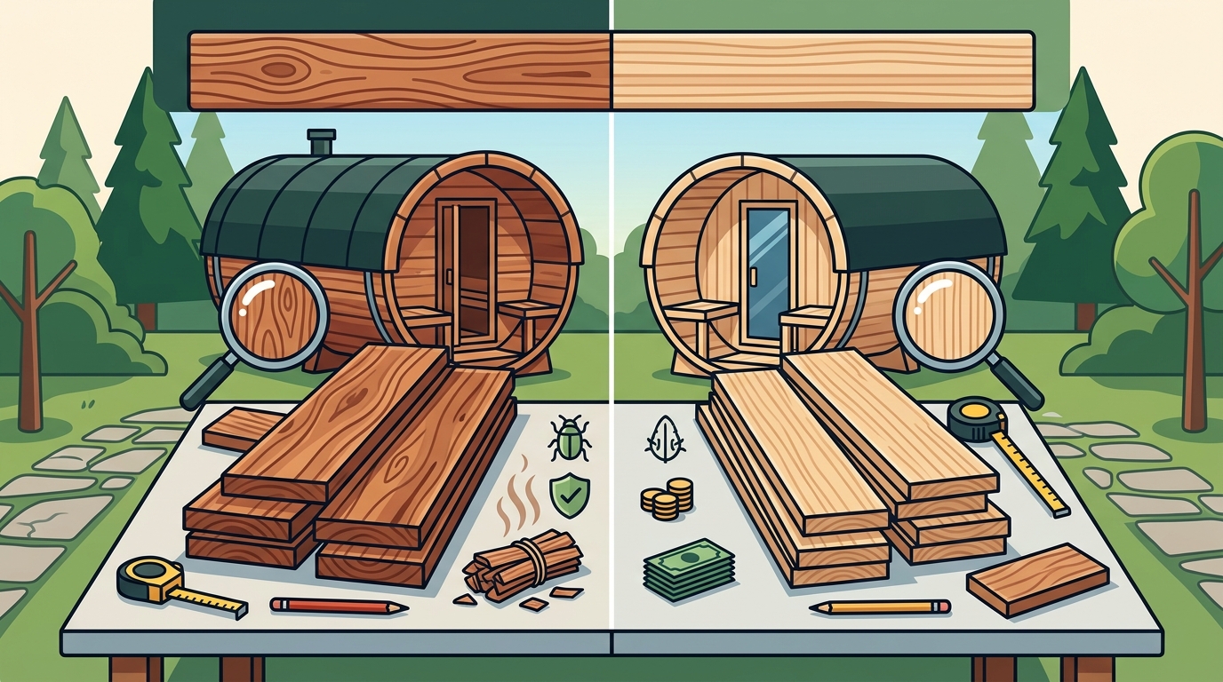 Comparing 100% Western Red Cedar vs Hemlock Saunas