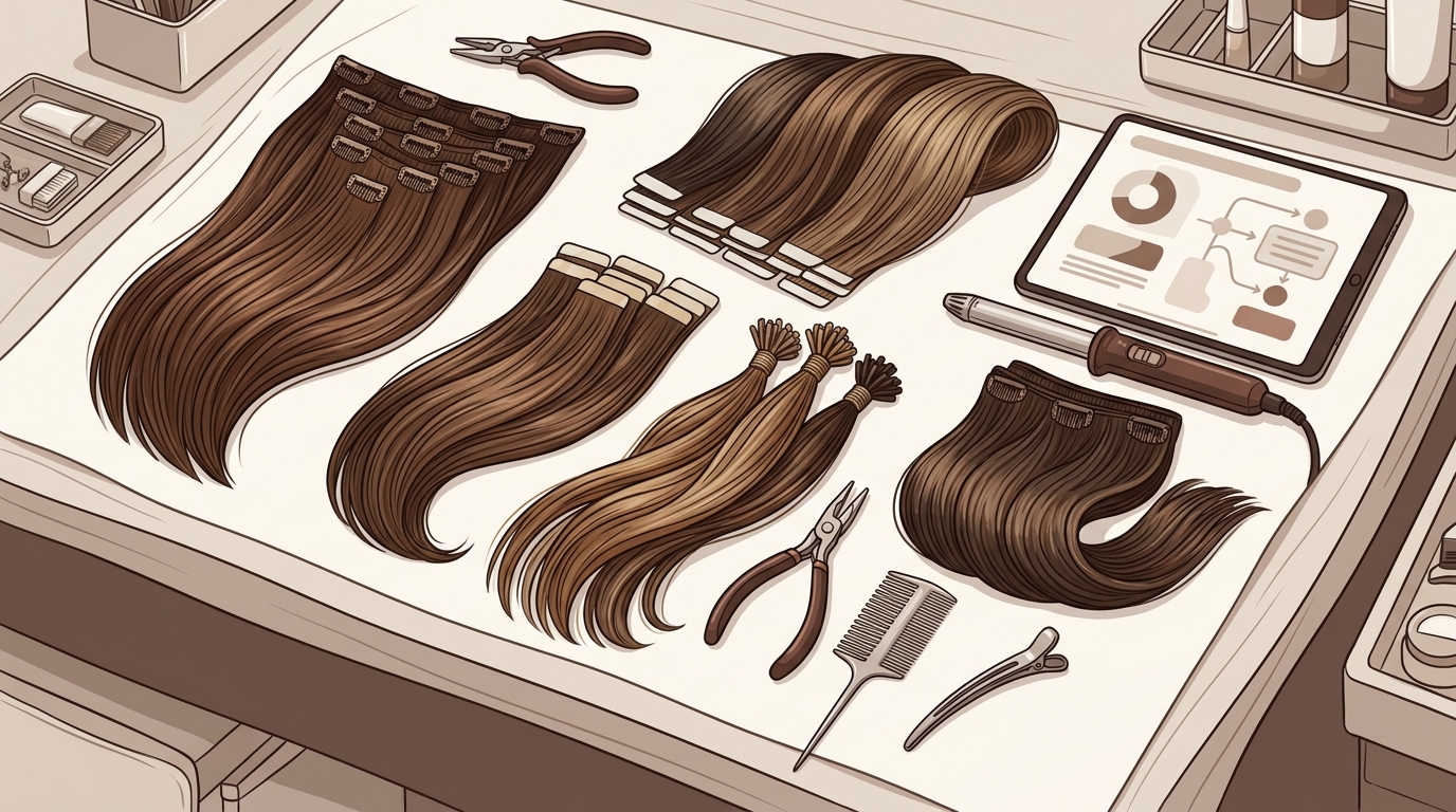 Human Hair Extensions: Comparing Types & Application Methods