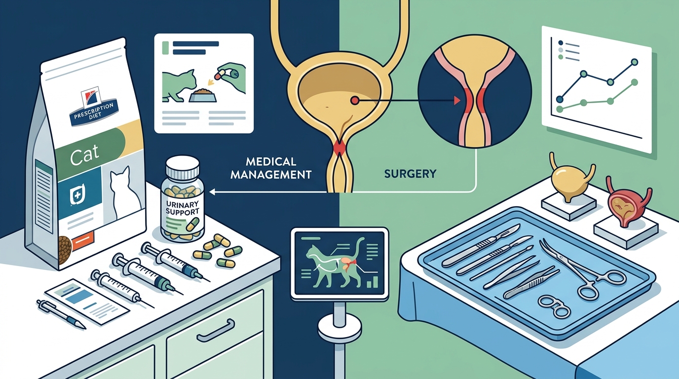 Medical Management vs. Surgery for Feline Urinary Blockages
