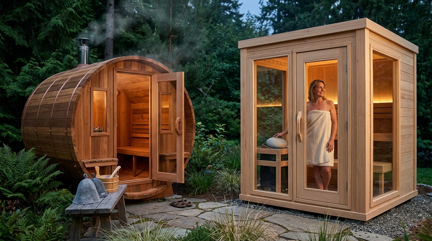 Outdoor Sauna Comparison: Cedar vs. Hemlock & Models