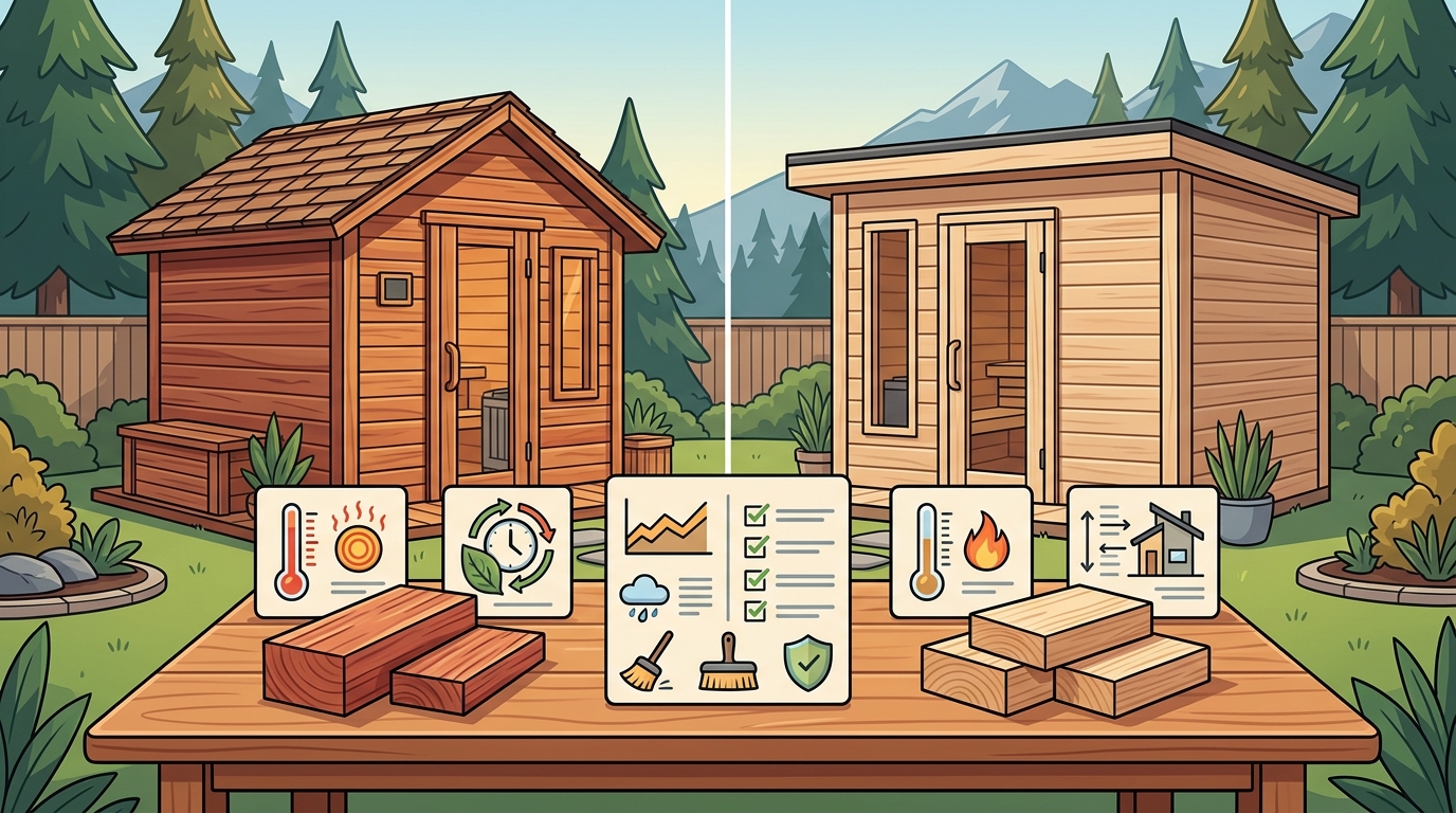 Outdoor Sauna Comparison: Cedar vs. Hemlock & Models