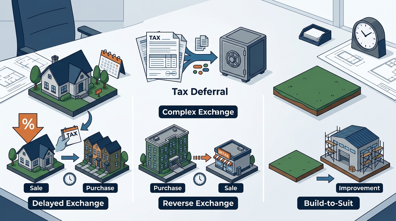 Comparing 1031 Exchange Types: Delayed, Reverse, and Build-to-Su