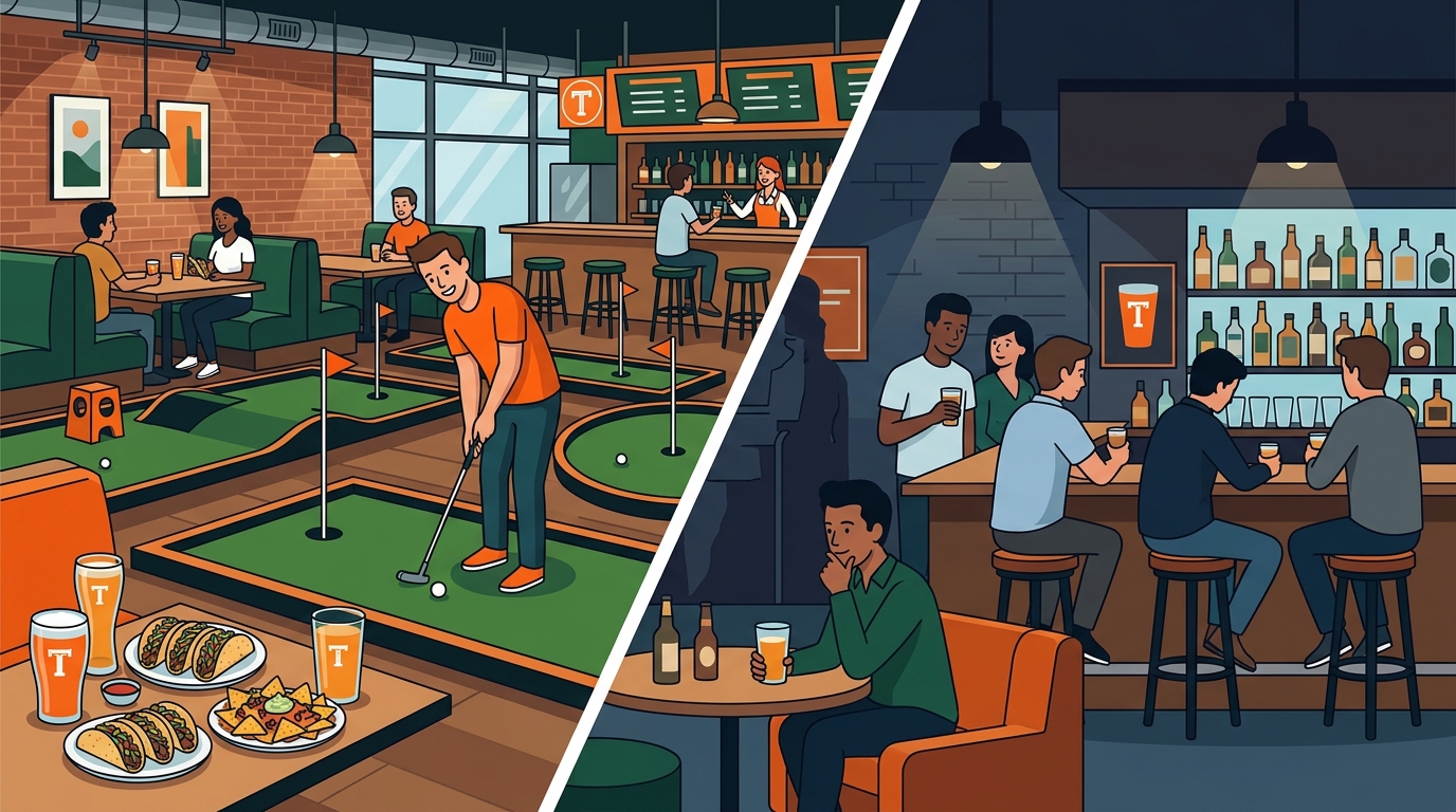 Tipsy Putt vs. Traditional Bars: Why Mini Golf Bars Win