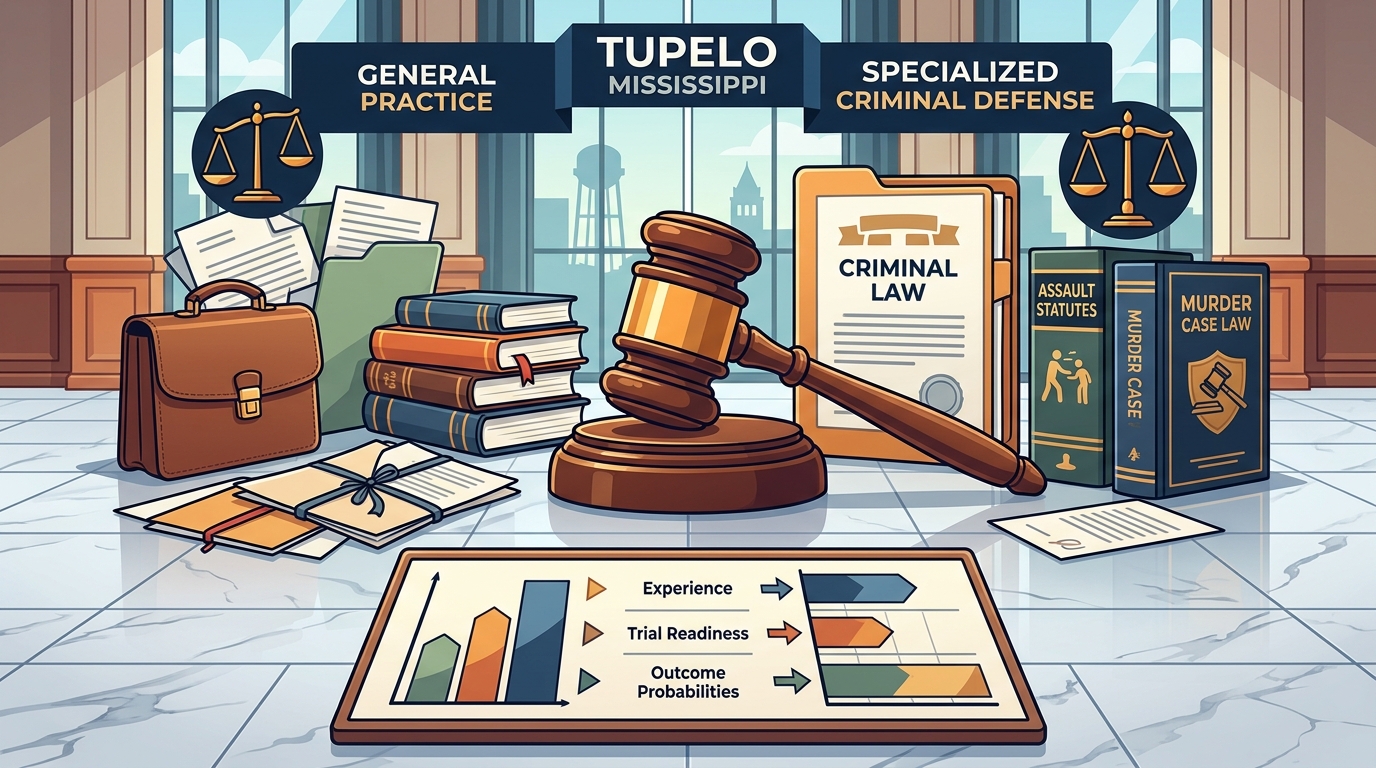 Comparing Tupelo Criminal Defense Attorneys for Assault and Murd