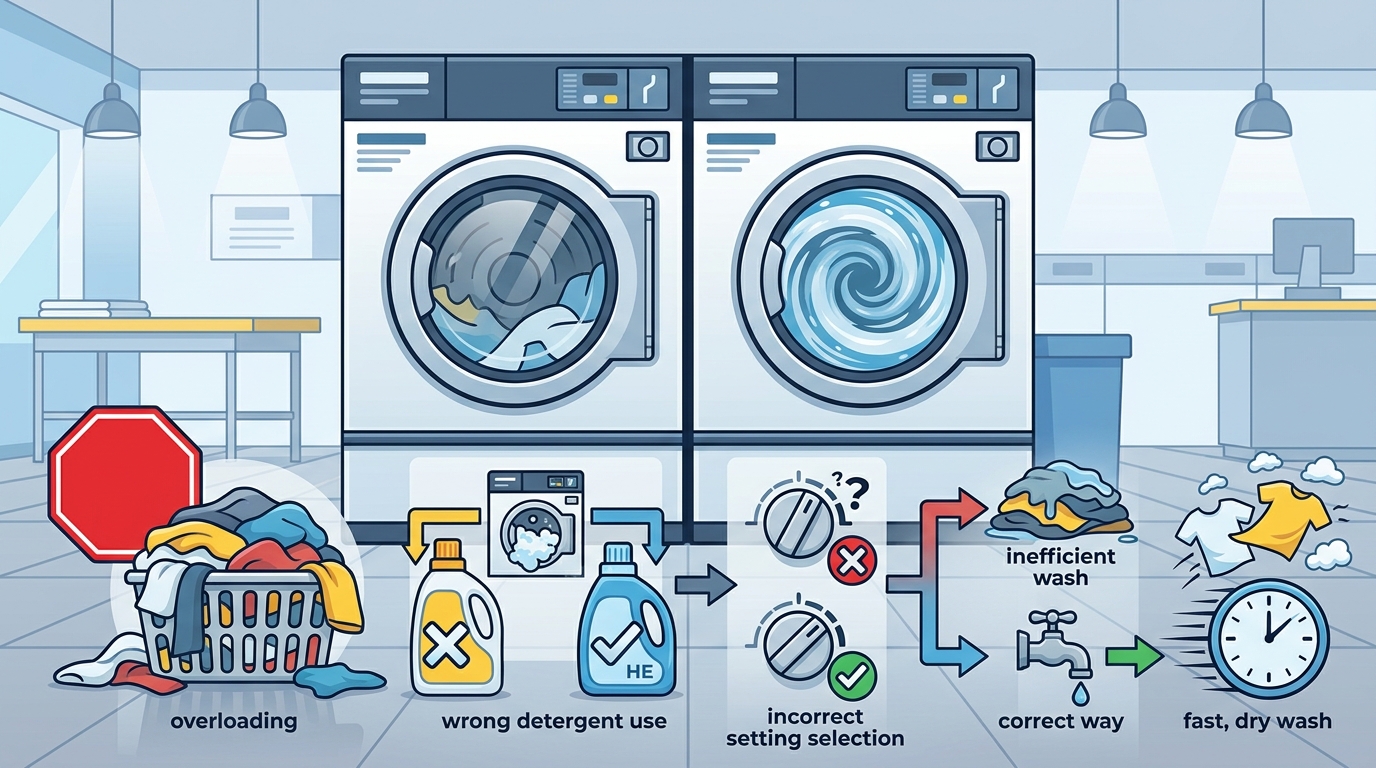 Common Mistakes When Using High-Speed Washers at Lumin Laundry