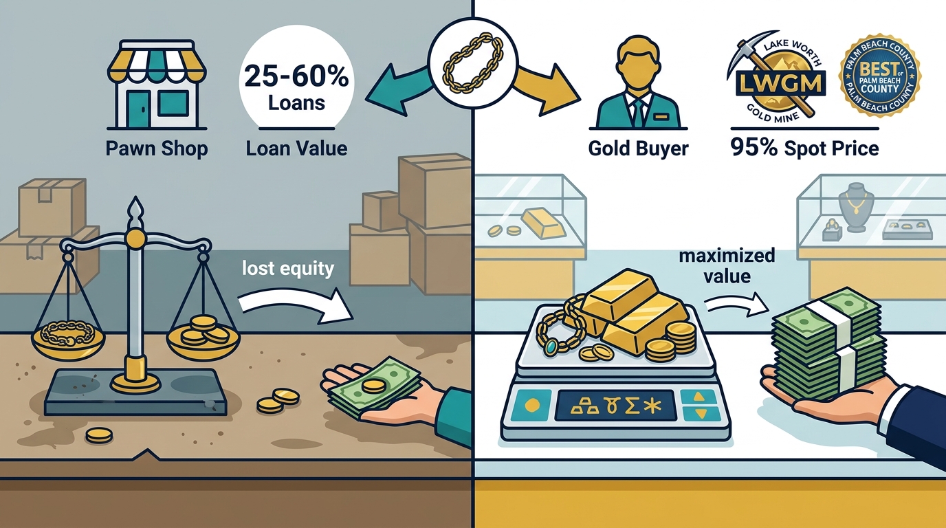 Pawn Shop vs. Gold Buyer: Which Pays More for Your Gold in Lake?