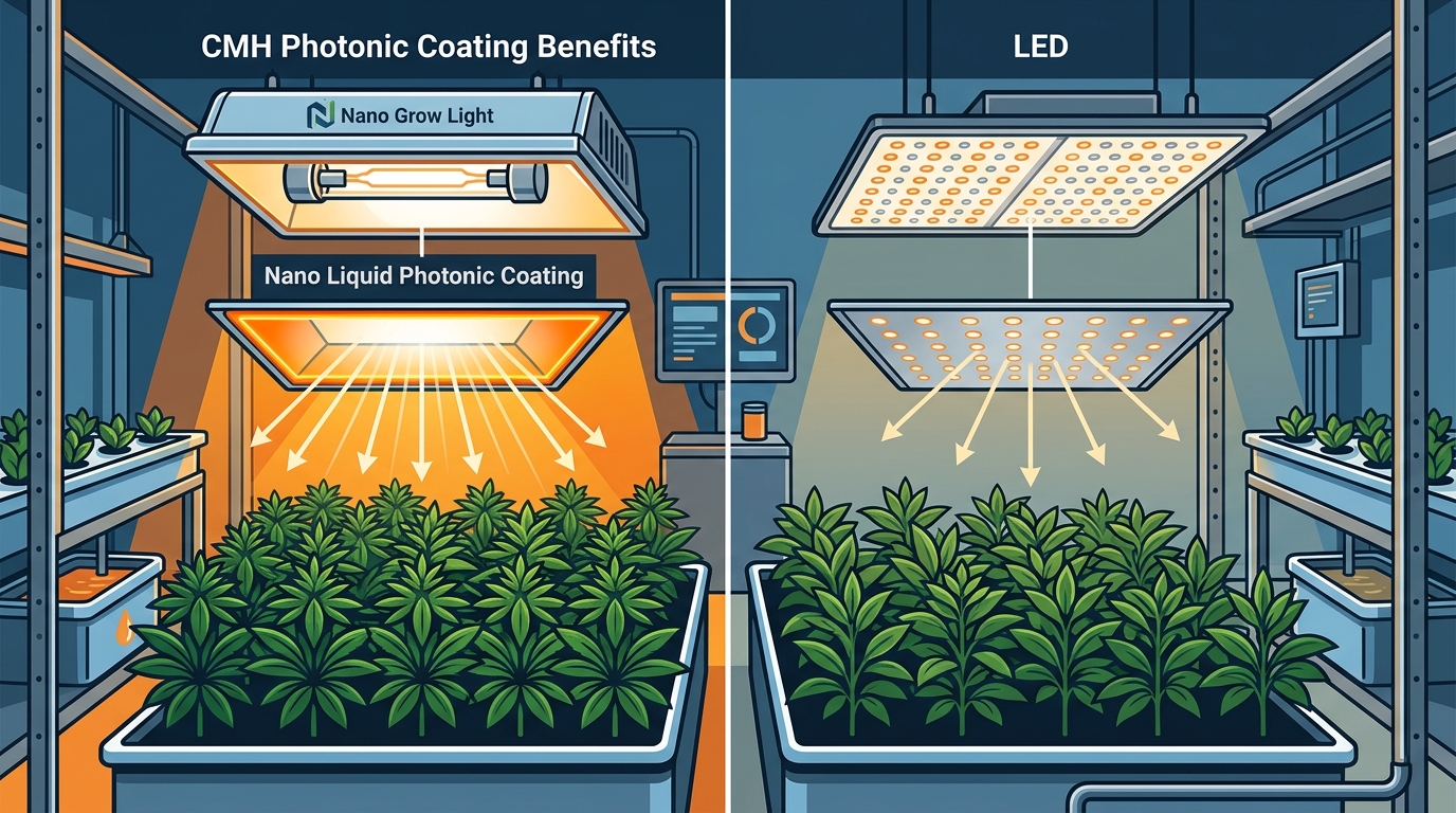 Nano Grow Light vs LED: CMH Photonic Coating Benefits