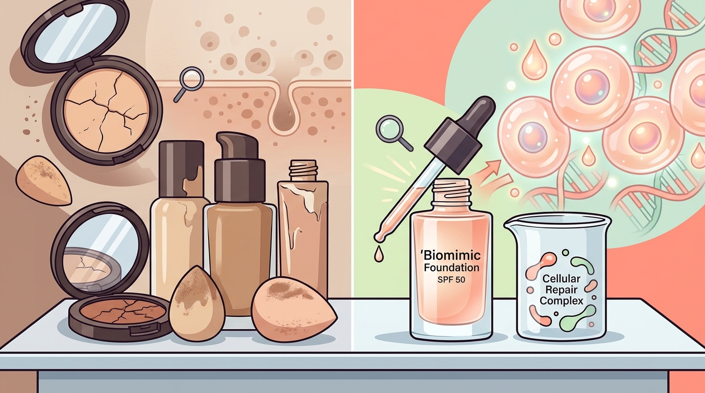Biomimic Foundation vs. Traditional Makeup: A 2026 Comparison