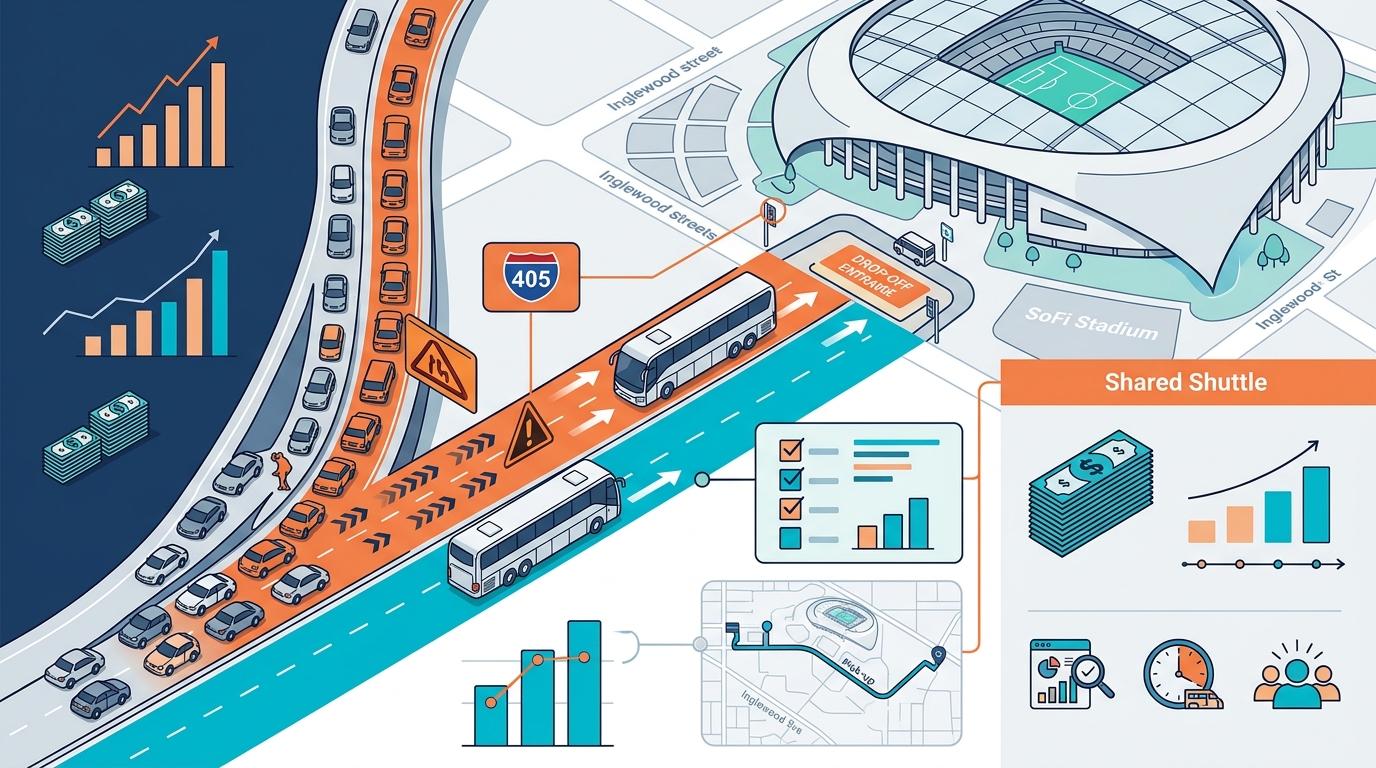 SoFi Stadium Event Shuttle Pricing and Cost Comparison