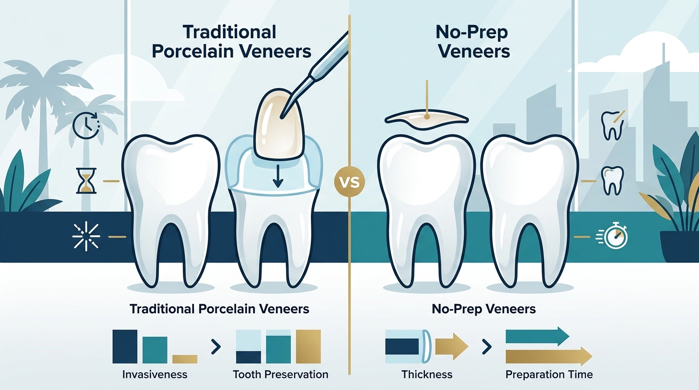 Porcelain Veneers vs. No-Prep Veneers: Beverly Hills Comparison