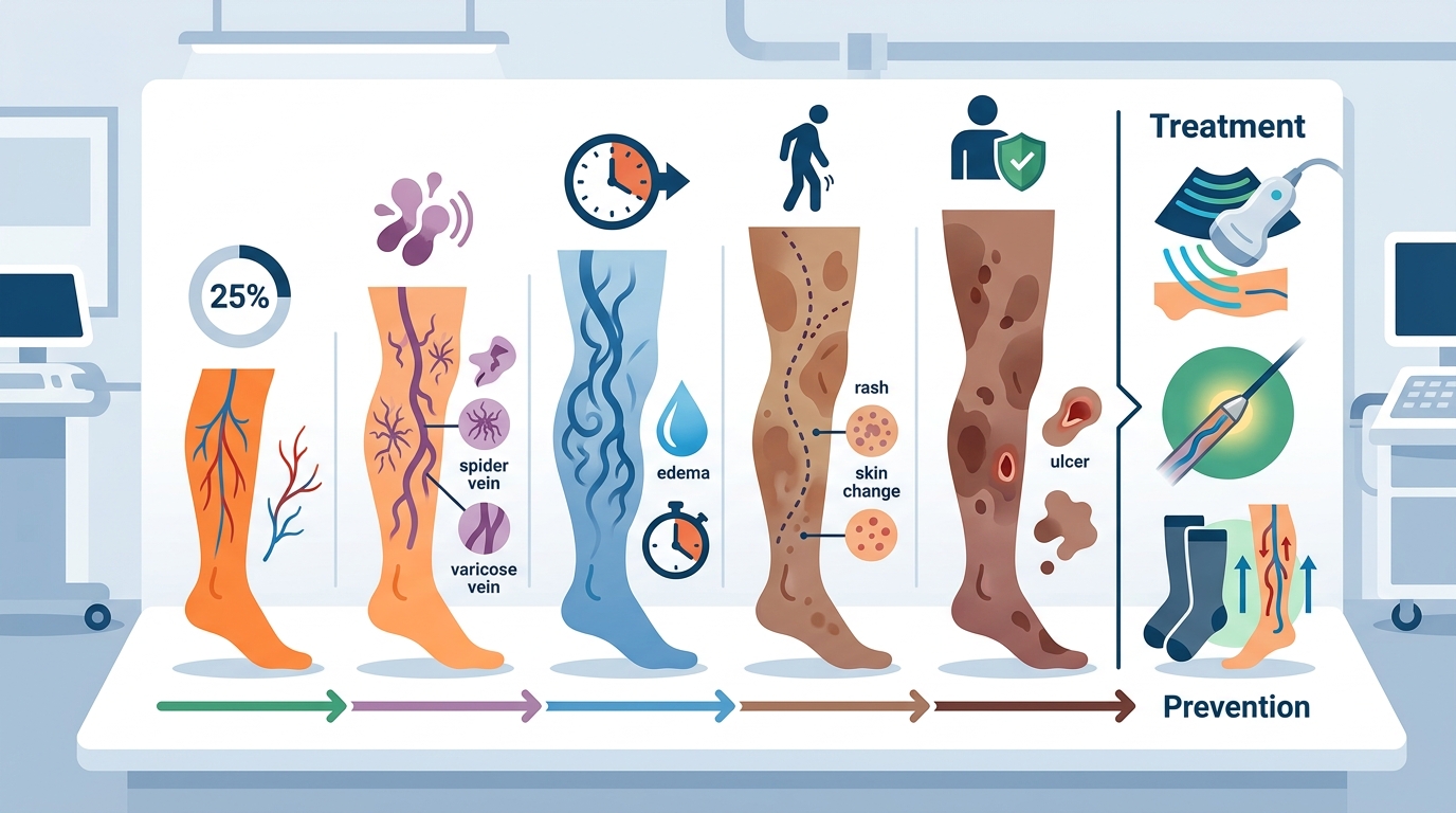 Patient Guide to Vein Disease: Symptoms, Stages & Treatment