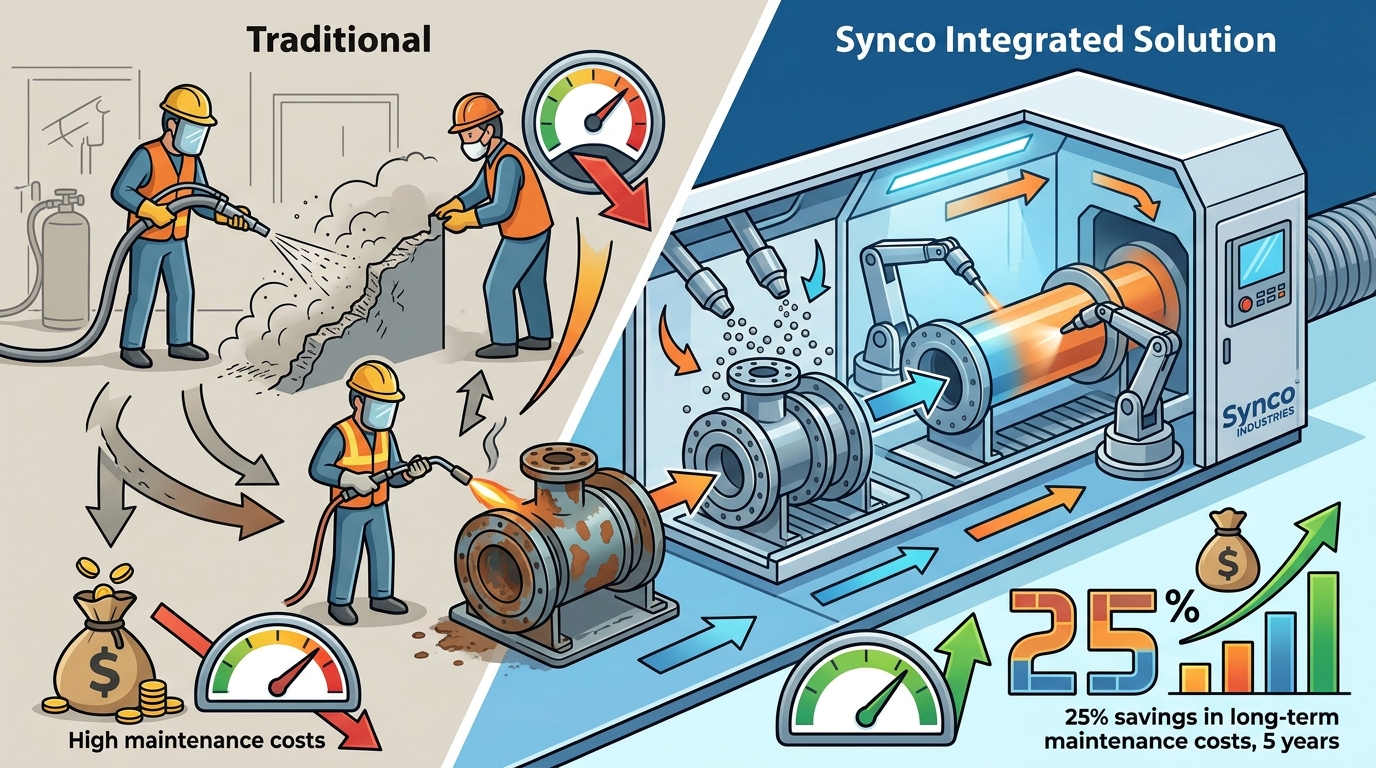 Cost-Benefit Analysis: Integrated Shot Blasting & Thermal Spray