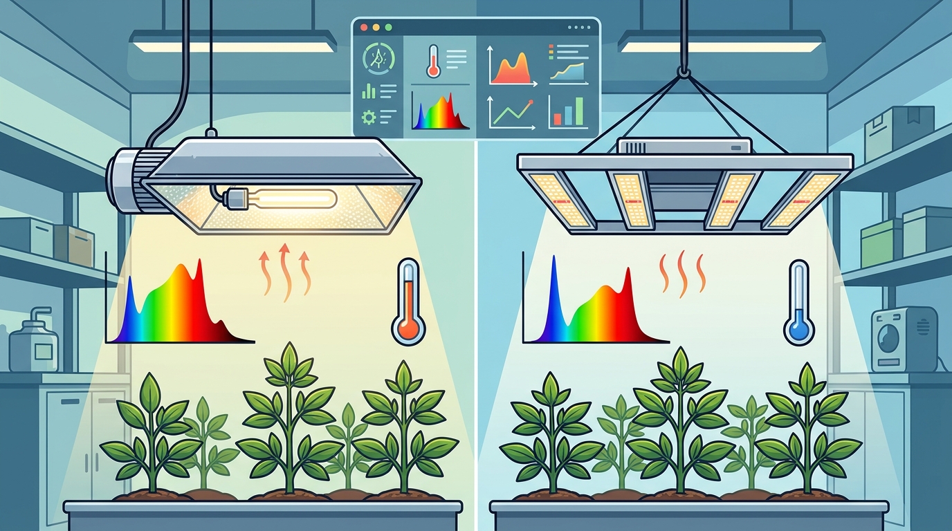 Low-Heat Grow Lights: CMH vs LED Comparison Guide