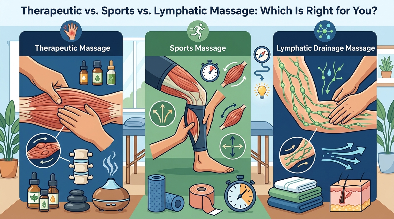 Therapeutic vs. Sports vs. Lymphatic Massage: Which Is Right for