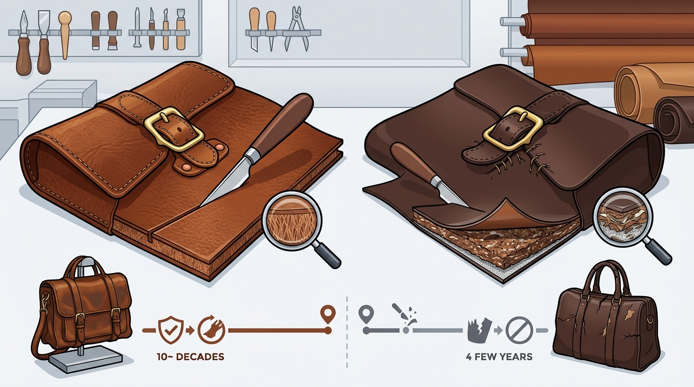 Full-Grain vs. Bonded Leather: The USA Heritage Craft Comparison