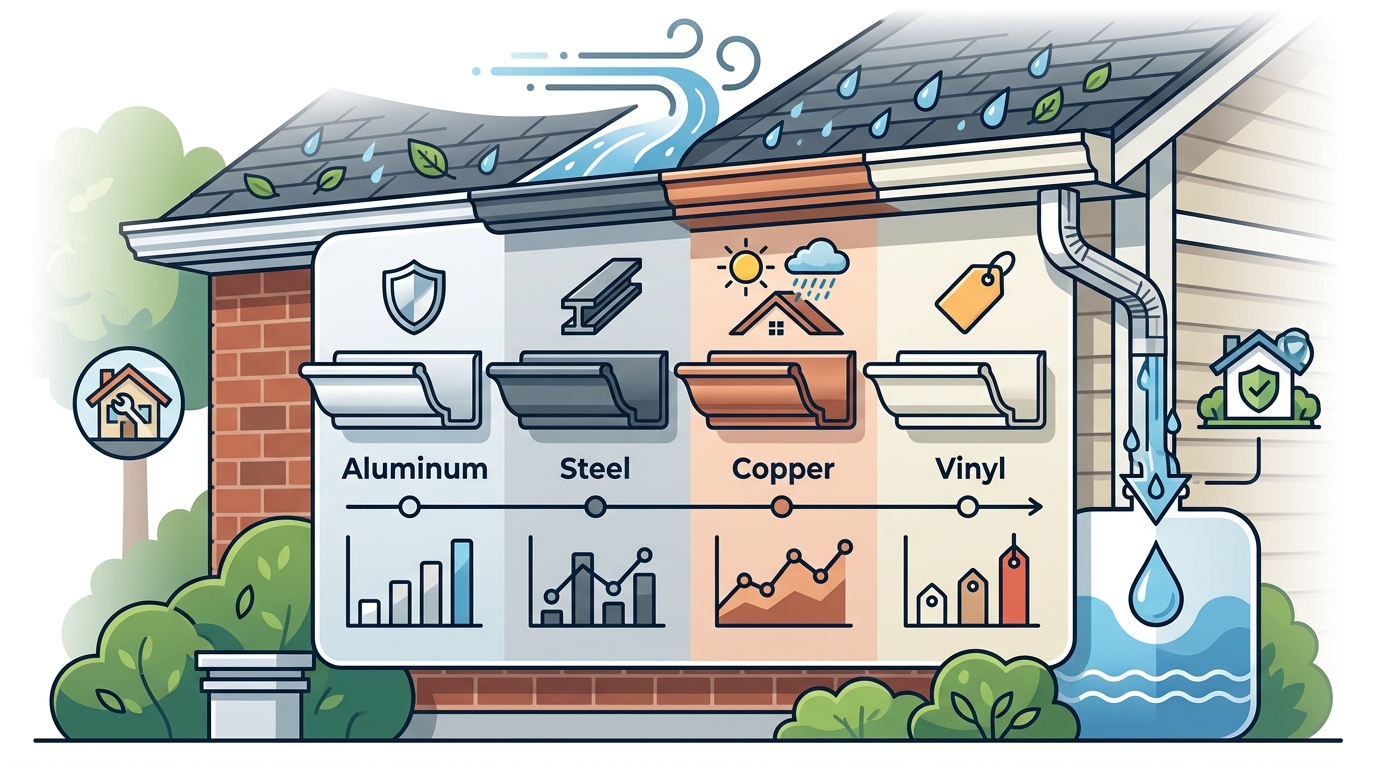 Seamless Gutter Materials and Lifespan Comparison for Homeowners
