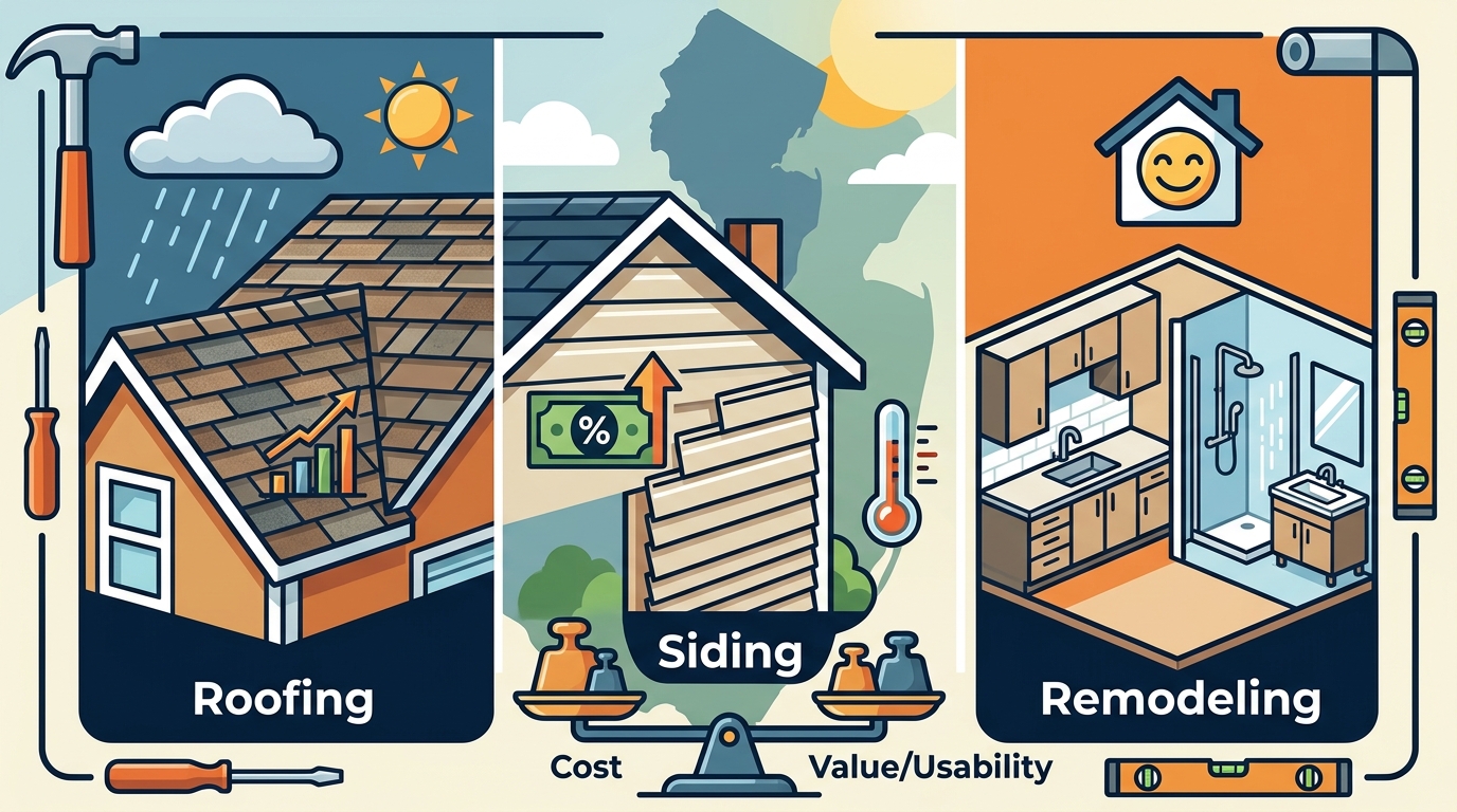 Roofing vs. Siding vs. Remodeling: Which NJ Home Upgrade Wins?